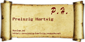Preiszig Hartvig névjegykártya